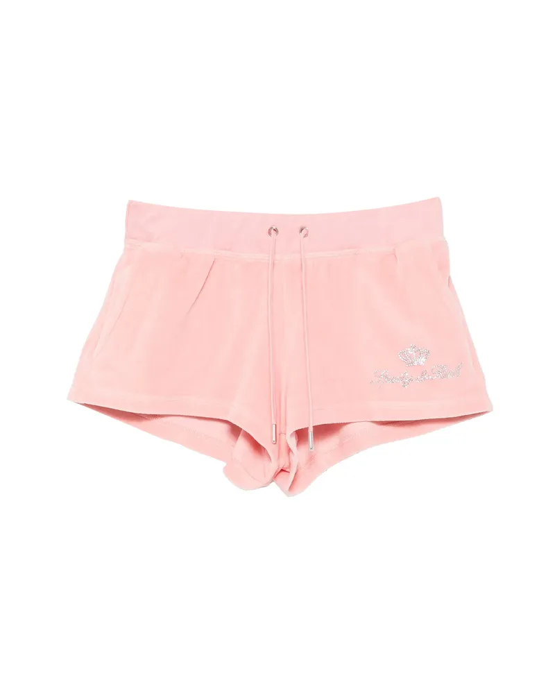 SPORTY & RICH X Juicy Couture Crystal-embellished Drawstring Shorts Pink