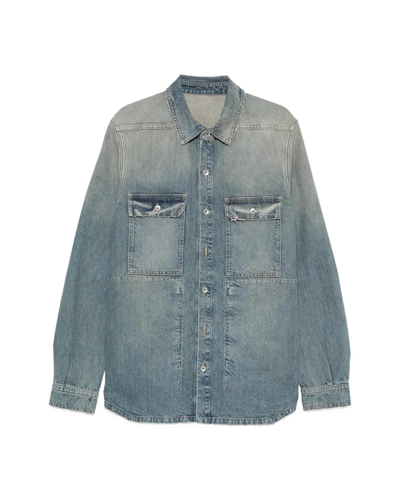 DRKSHDW by Rick Owens Denim Outershirt Jacket Blue