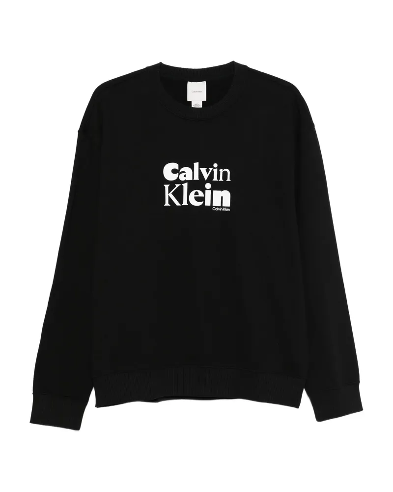 Calvin Klein Logo-print Crew Neck Sweatshirt Black