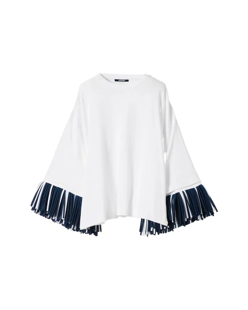 Jacquemus Cabana Fringe-trimmed T-shirt White