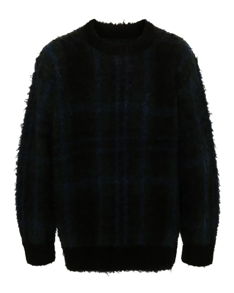 Sacai Check-pattern Sweater Green