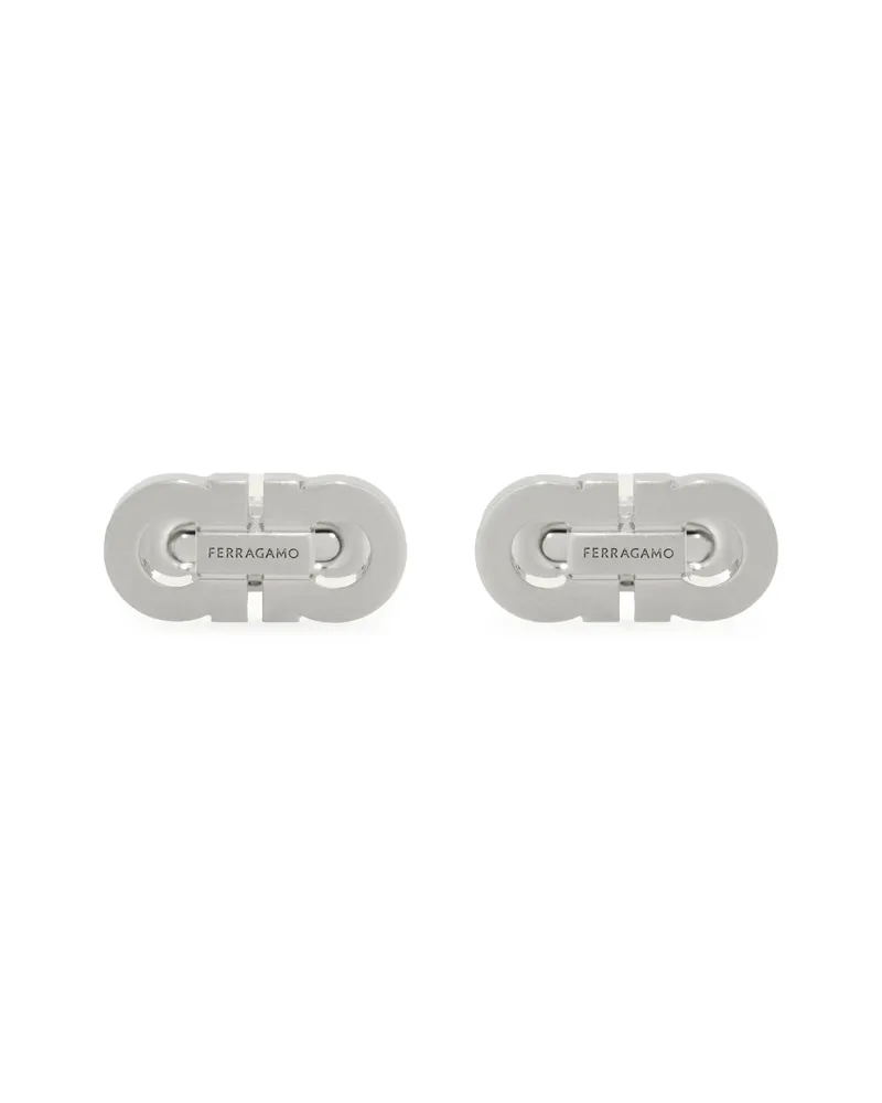 Ferragamo Double Gancini Cufflinks Silver