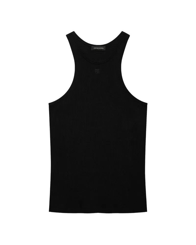 Anine Bing Cole Ribbed Tank Top Black