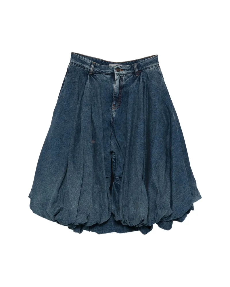 Balenciaga Balloon Denim Shorts Blue