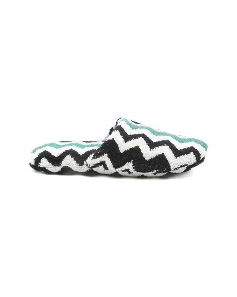 Missoni Home Zigzag-pattern Slippers Green