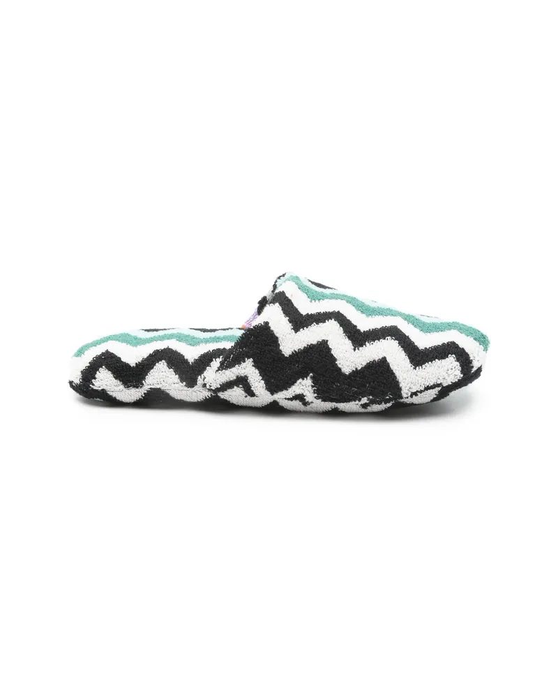 Missoni Home Zigzag-pattern Slippers Green