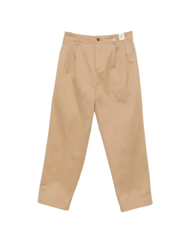 MYTHS Pleated Straight-leg Trousers Neutrals