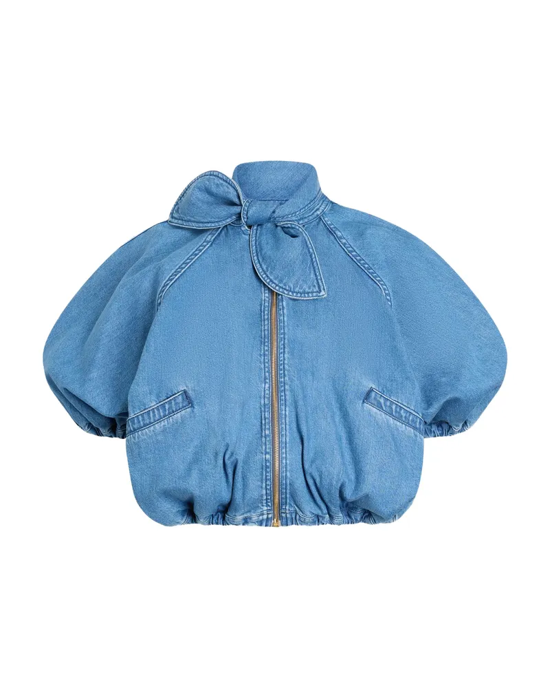 Patou Knot-detail Cropped Jacket Blue