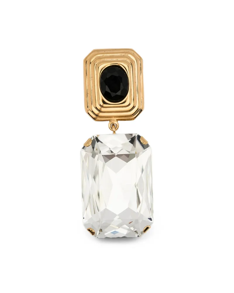 Alessandra Rich Crystal-embellished Drop-design Earrings Gold