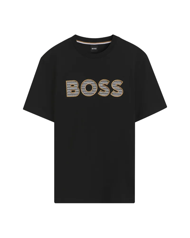 HUGO BOSS Cotton-jersey T-shirt With Logo Artwork Black