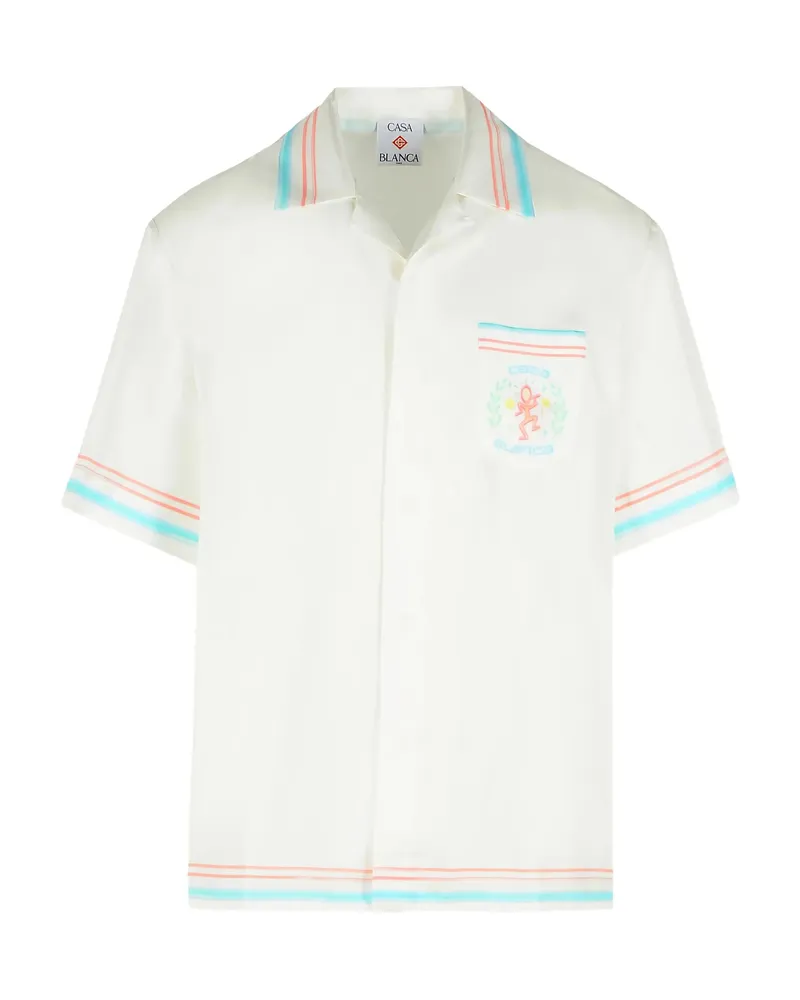 Casablanca Paris Dance Joy Camp-collar Shirt White