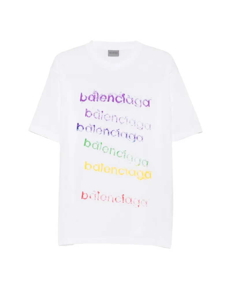 Balenciaga Logo-print Cotton T-shirt White
