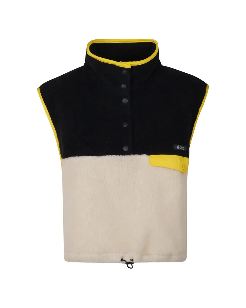 Prada Pile Turtleneck Blouson Vest Neutrals