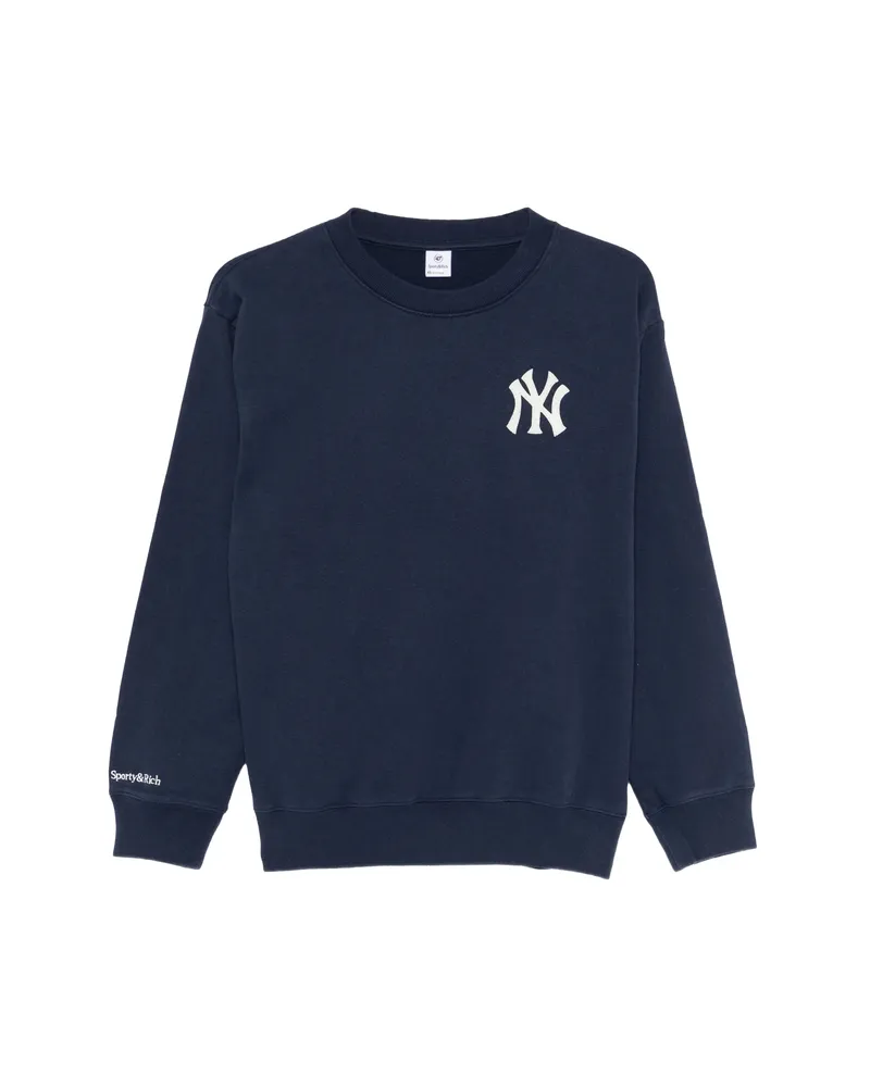 SPORTY & RICH Eeve Logo-embroidered Sweatshirt Blue