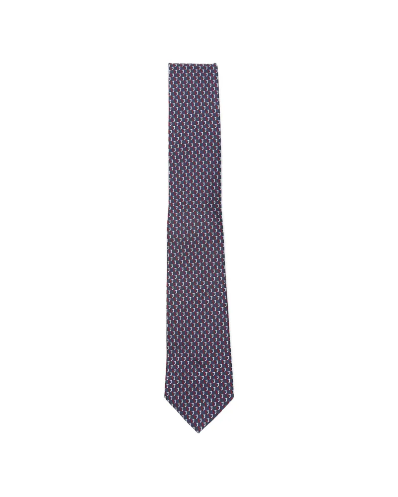 Ferragamo Patterned Tie Blue