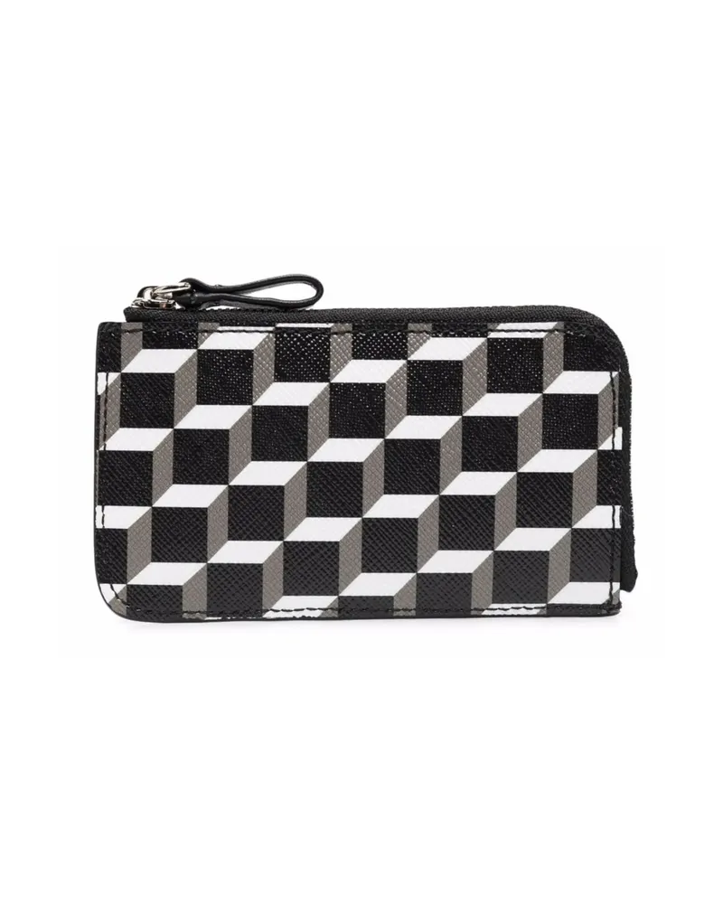 Pierre Hardy Monogram-print Zip-up Wallet Black