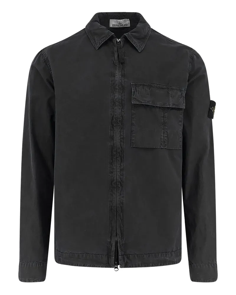 Stone Island Flap-pocket Logo-patch Shirt Grey