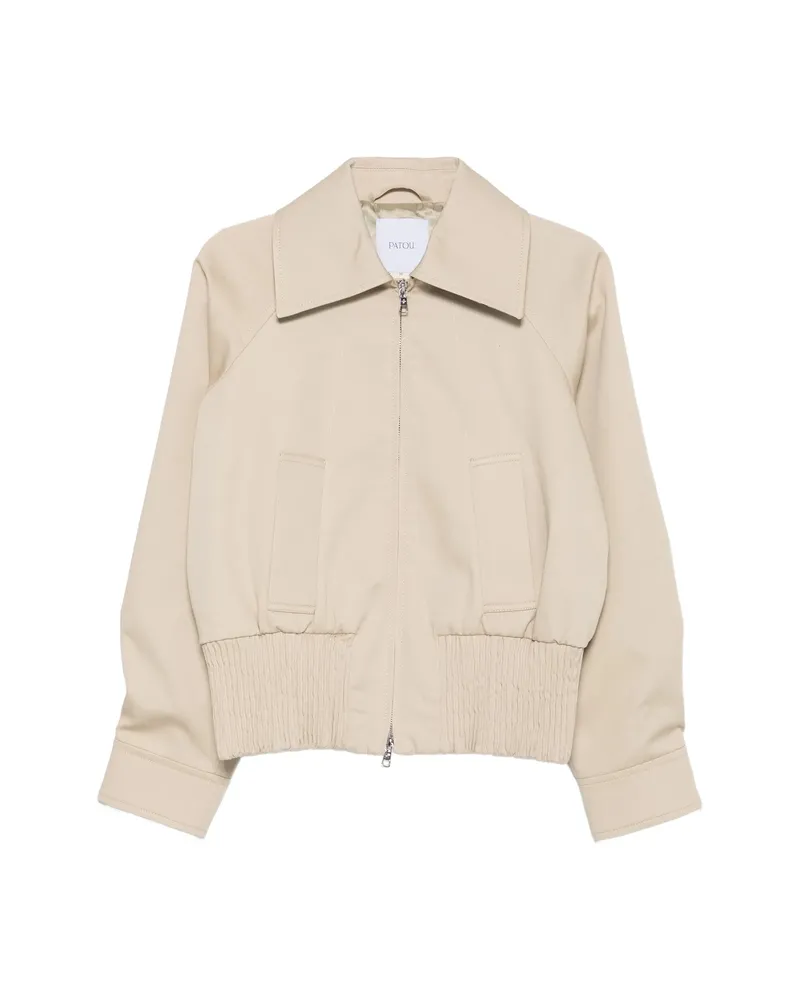 Patou Zip-fastening Pointed-collar Jacket Neutrals