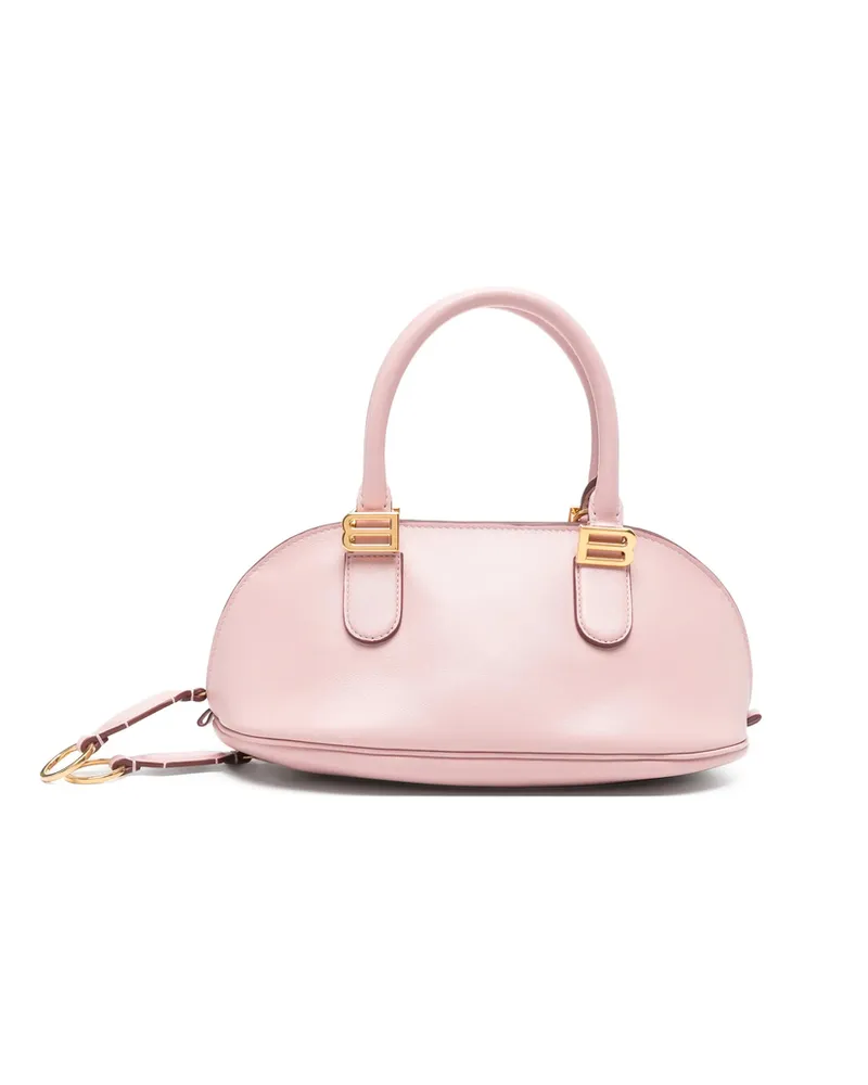 Balenciaga Mini Bolero B-logo Leather Tote Bag Pink