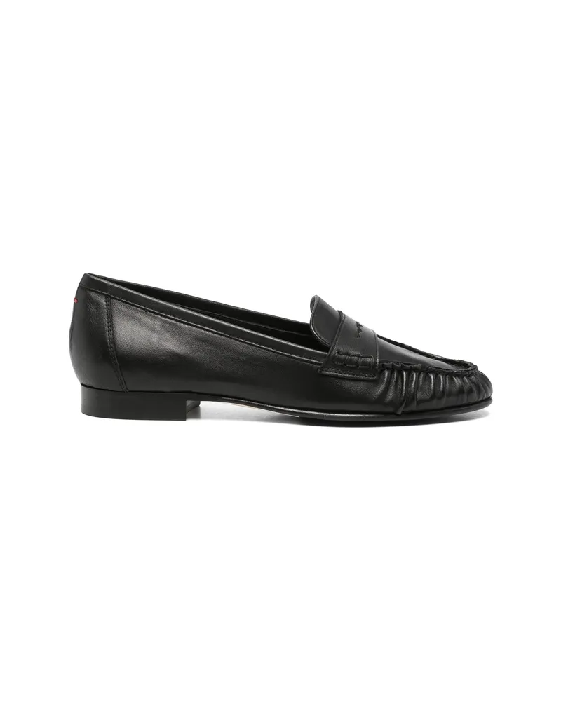 aeyde Aldous Ruched Penny-slot Loafers Black
