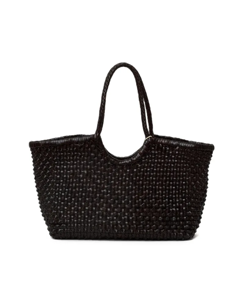Dragon Diffusion Nantucket Cactus Woven Leather Tote Bag Brown