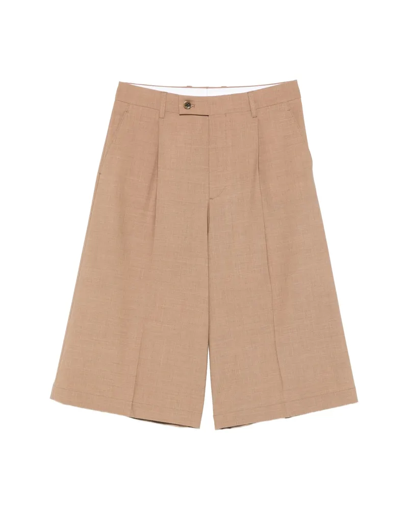Berwich Linda Pleated Shorts Brown
