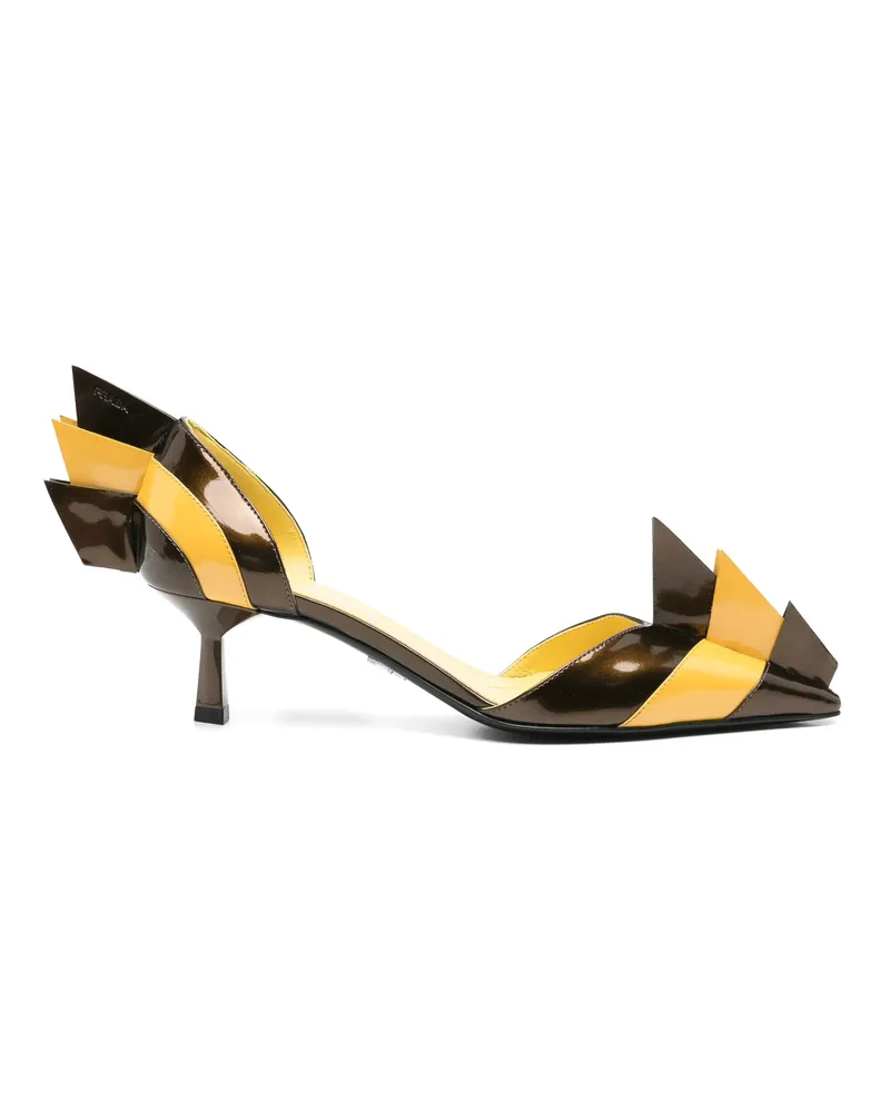 Prada 55mm Leather Pumps Brown