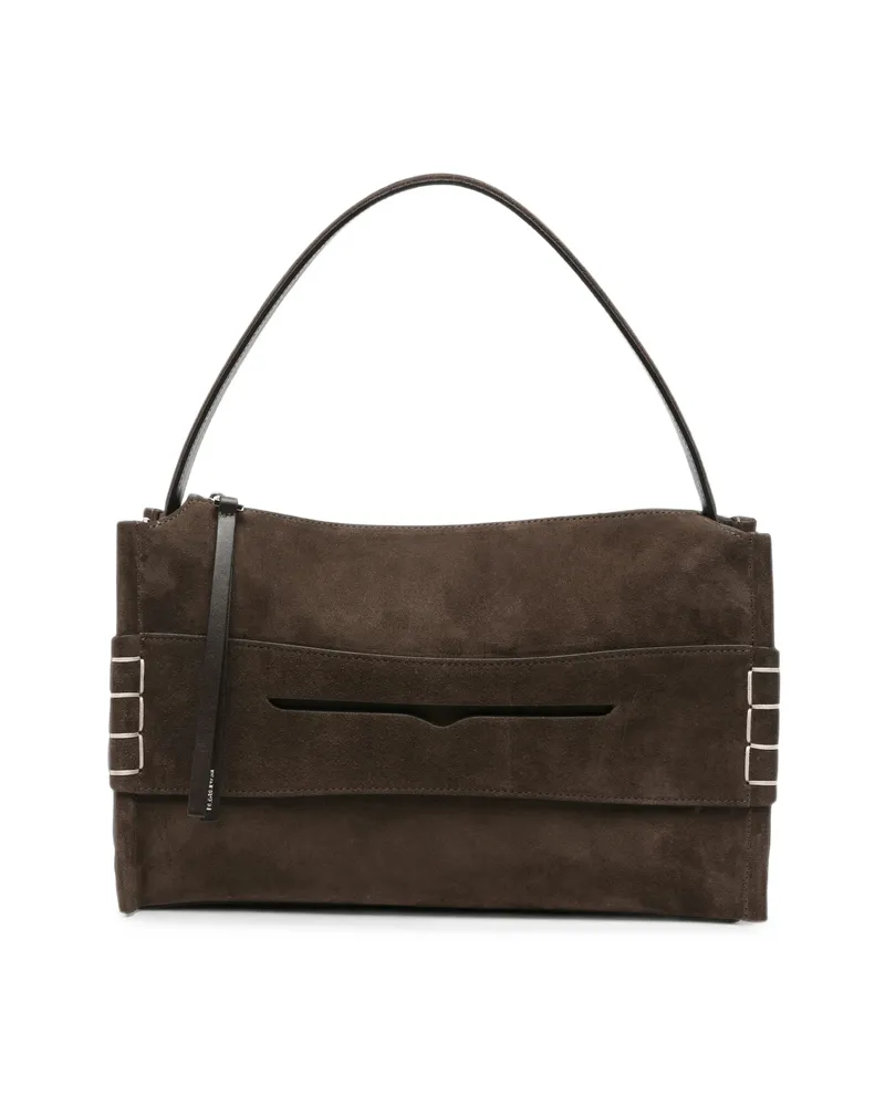 J.W.Anderson Whipstitch-detail Suede Tote Bag Brown