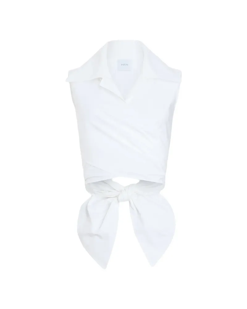 Patou Draped Sleeveless Top White