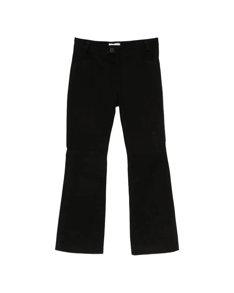 Ernest W. Baker Suede Flared Trousers Black