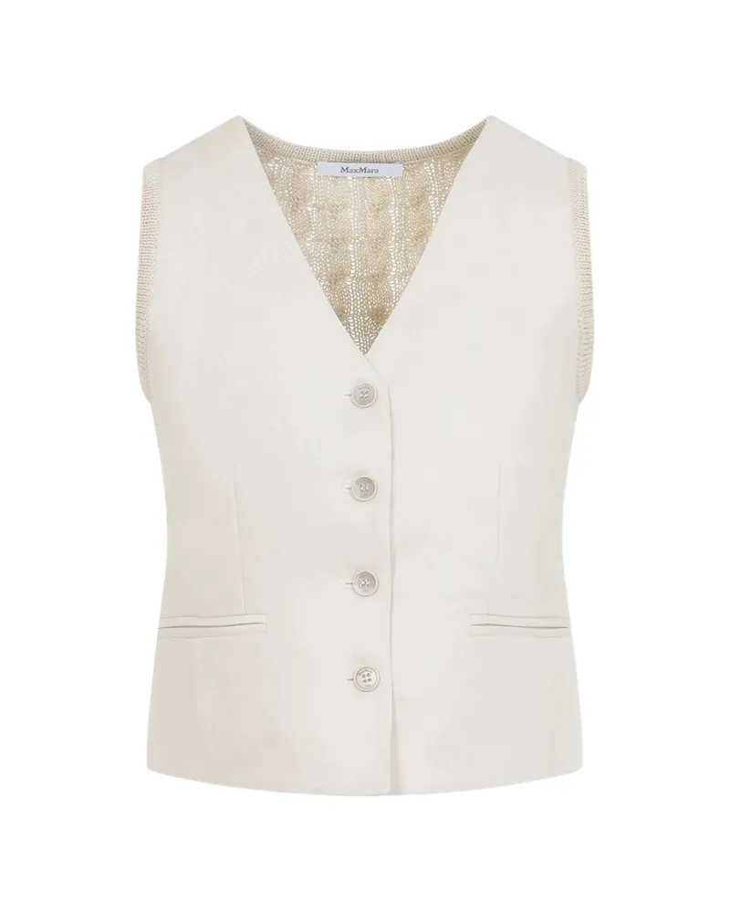 Max Mara V-neck Button Gilets Neutrals