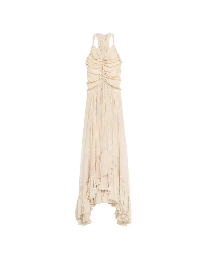 Blumarine Georgette Maxi Dress Neutrals
