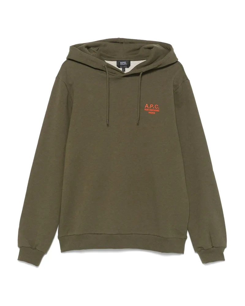 A.P.C. A. p.c. Logo-print Hoodie Green