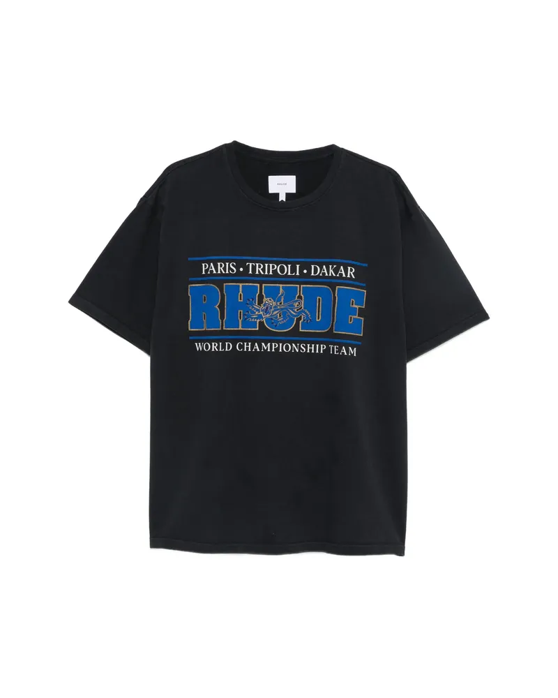 RHUDE Logo-print T-shirt Black