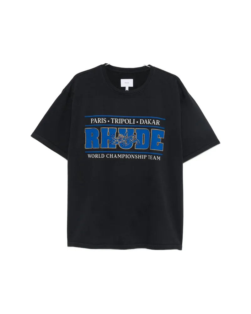 RHUDE Logo-print Short-sleeve T-shirt Black