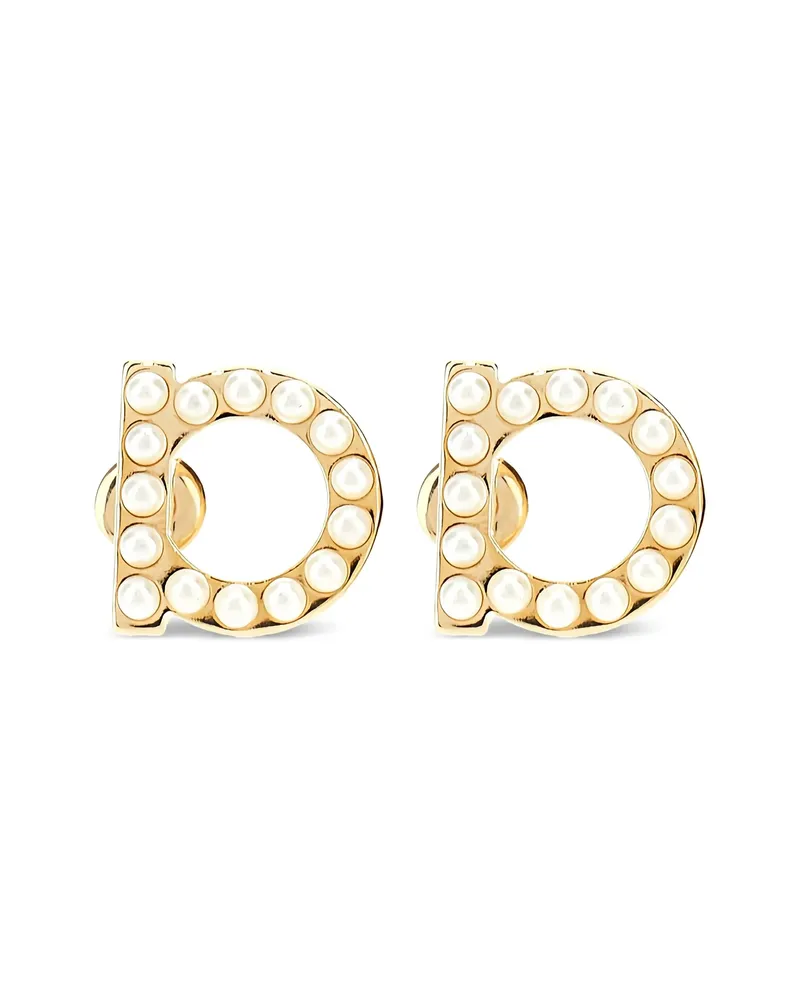 Ferragamo Embellished Gancio Earrings Metallic