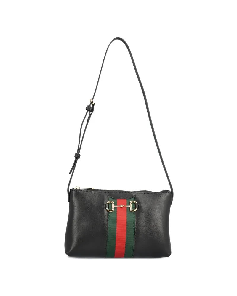 Gucci Mini Horsebit-detail Web-stripe Shoulder Bag Black