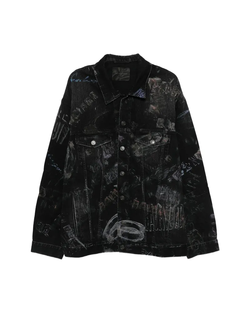 Balenciaga Graphic-print Jacket Black