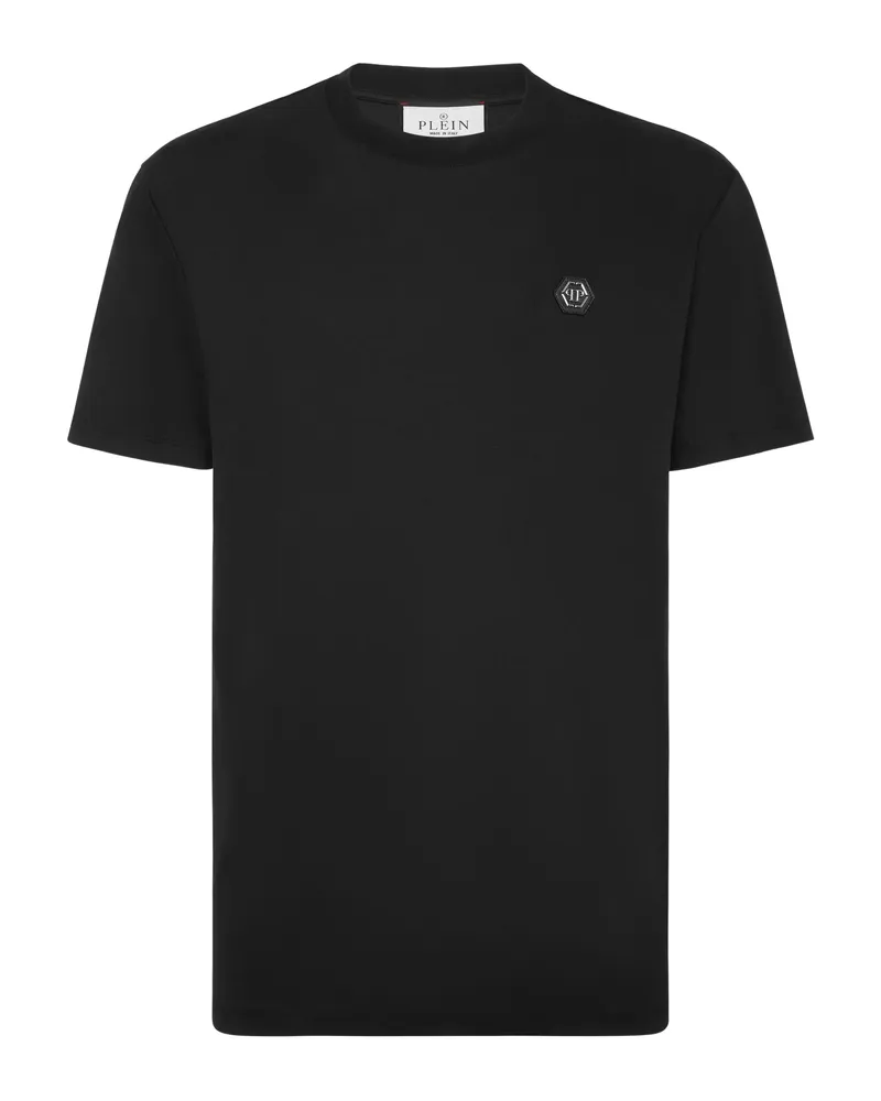 Philipp Plein Logo-plaque Cotton T-shirt Black