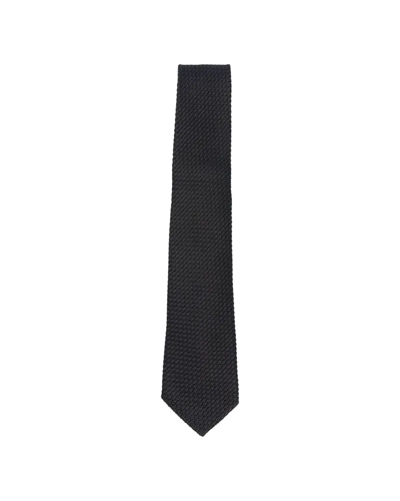 Tagliatore Basket-weave Silk Tie Blue