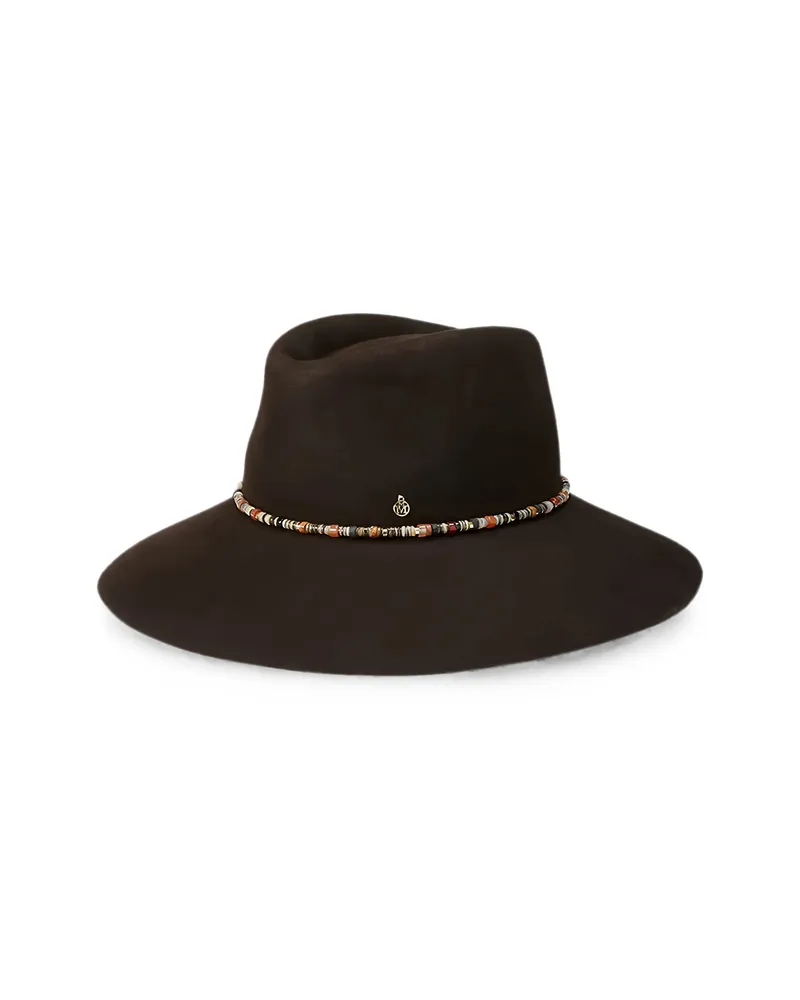 Maison Michel Lauren Beaded-trim Hat Brown