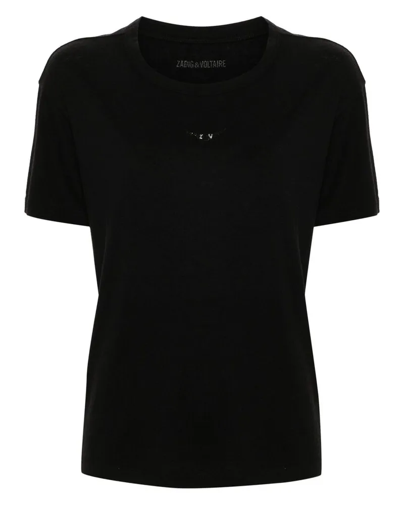 Zadig & Voltaire Marta Wings-appliqué T-shirt Black