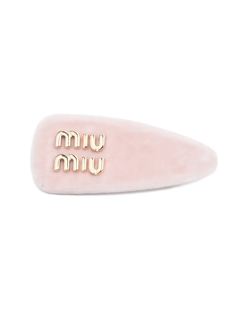 Miu Miu Logo-plaque Hair Clip Pink