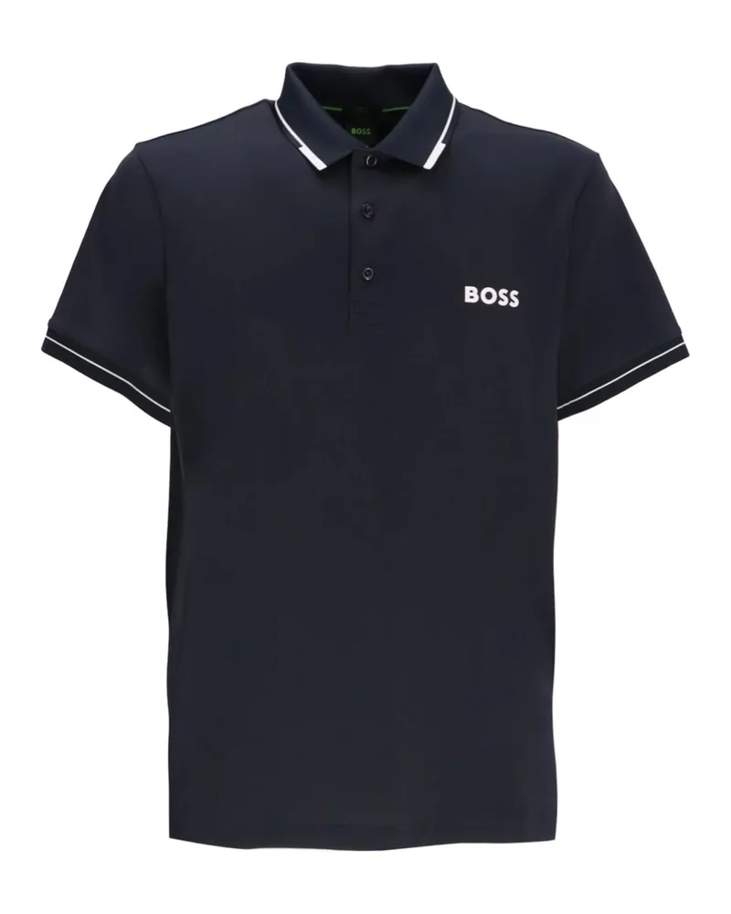 HUGO BOSS Paul Pro Logo-print Polo Shirt Blue