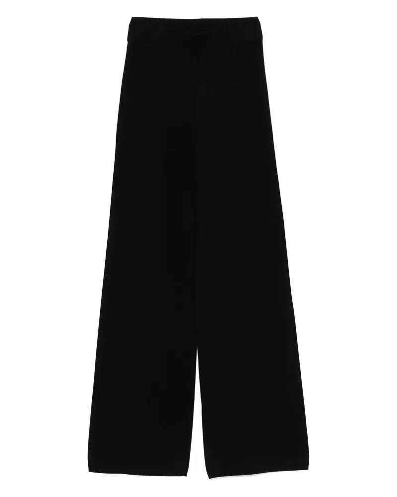 Max Mara Elasticated-waist Palazzo Trousers Black