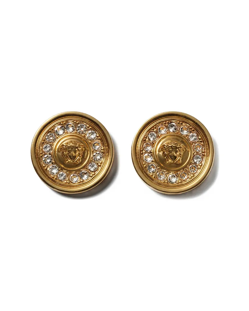 Versace Medusa Crystal Earrings Gold