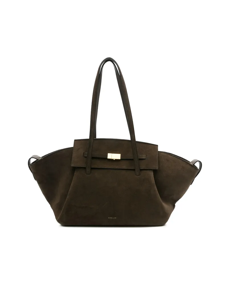 DeMELLIER Brooklyn Suede Shoulder Bag Brown