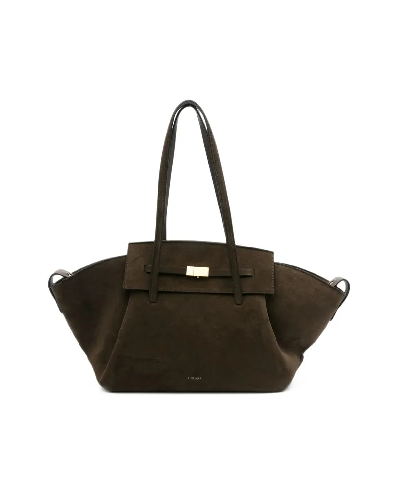 DeMELLIER Brooklyn Suede Shoulder Bag Brown