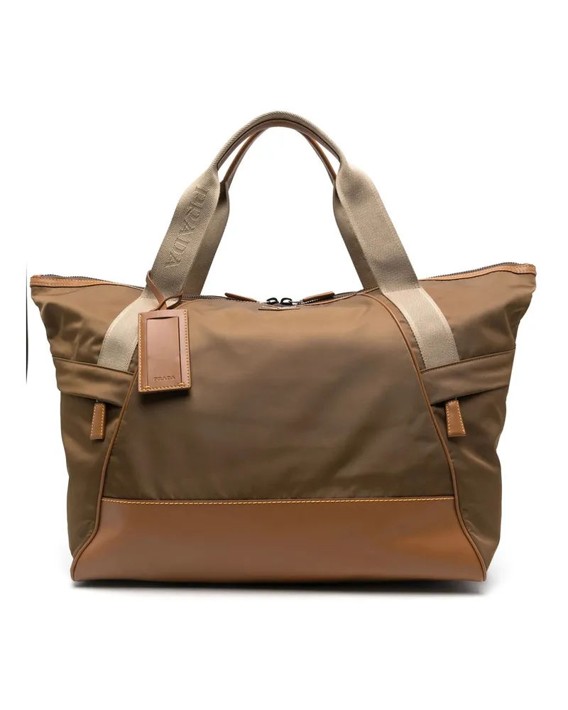 Prada Triangle-logo Duffle Bag Brown