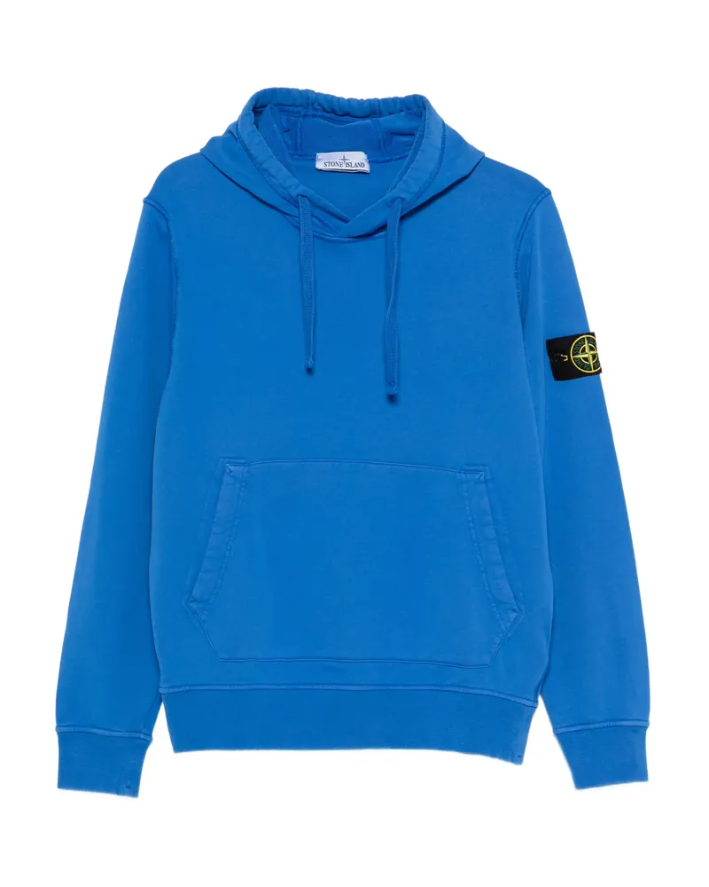 Stone Island Logo-patch Hoodie Blue